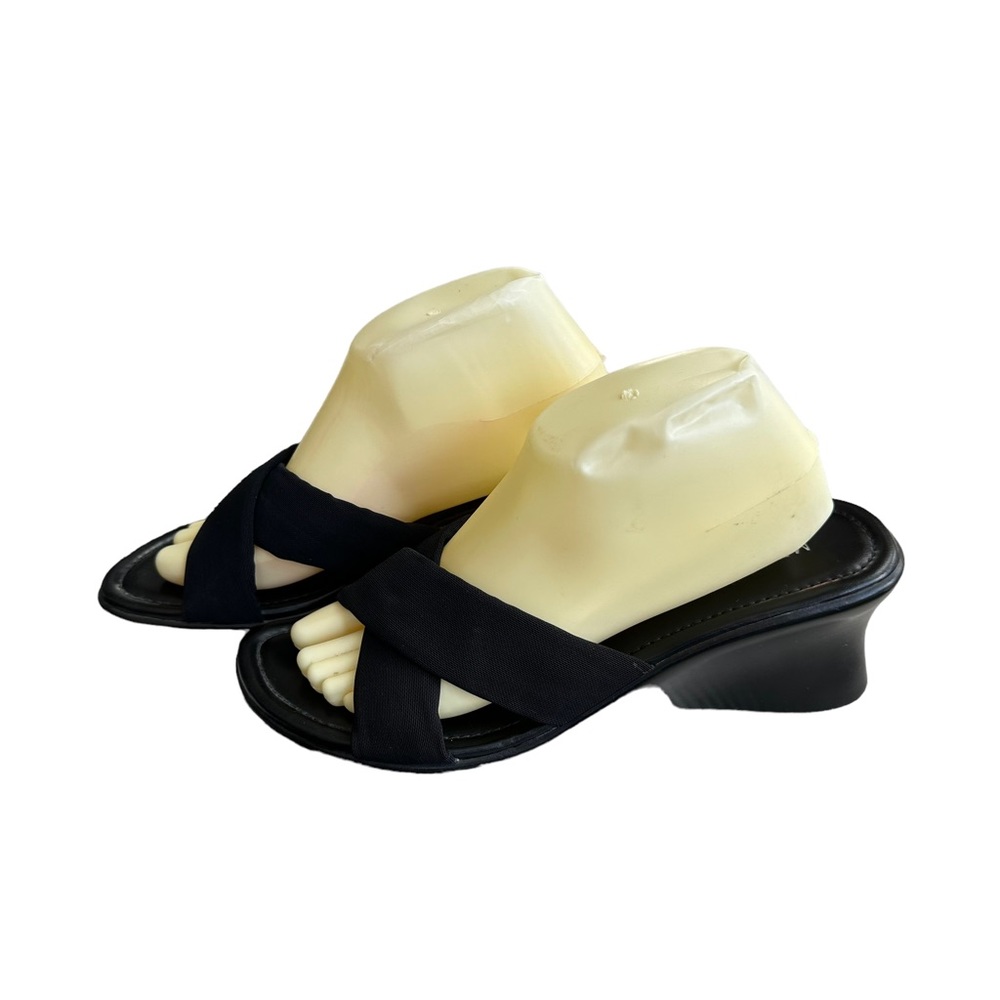 Merona Womens Black Slip One Y2K Crisscross Sandal with Heels Size 10